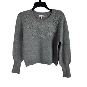 Nanette Lepore Women's Sweater Size Large Gray Pullover Long Sleeves NEW